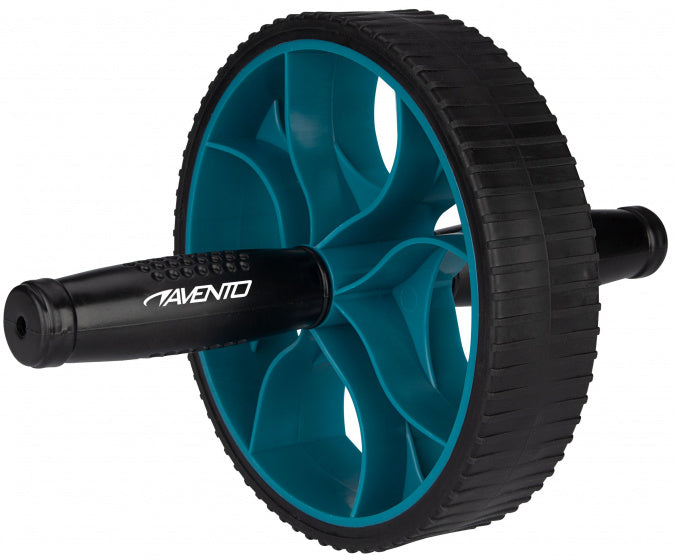 fitnesswiel Power Ab-Roller 17 cm zwart/blauw