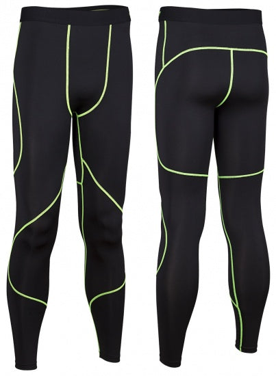 Compressiebroek heren zwart/geel maat XL