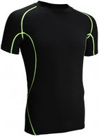 Compressieshirt heren korte mouw zwart/geel maat XL