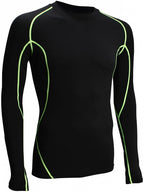 Compressieshirt heren lange mouw zwart/geel maat M