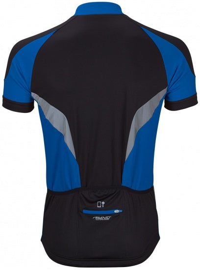 fietsshirt heren polyester zwart/blauw maat S
