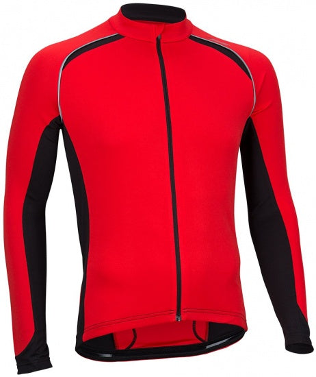 fietsshirt heren rood/zwart polyester maat S