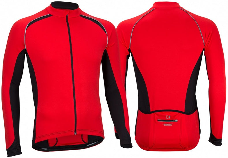 fietsshirt heren rood/zwart polyester maat S