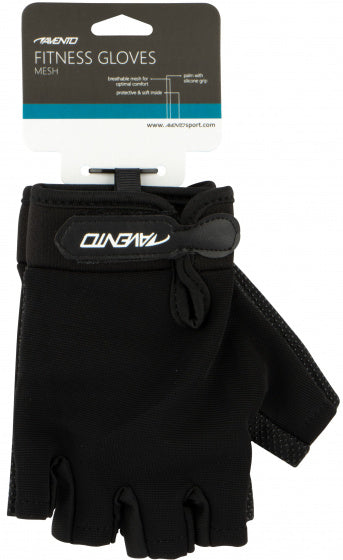 fitness-handschoenen polyester/mesh zwart maat L-XL
