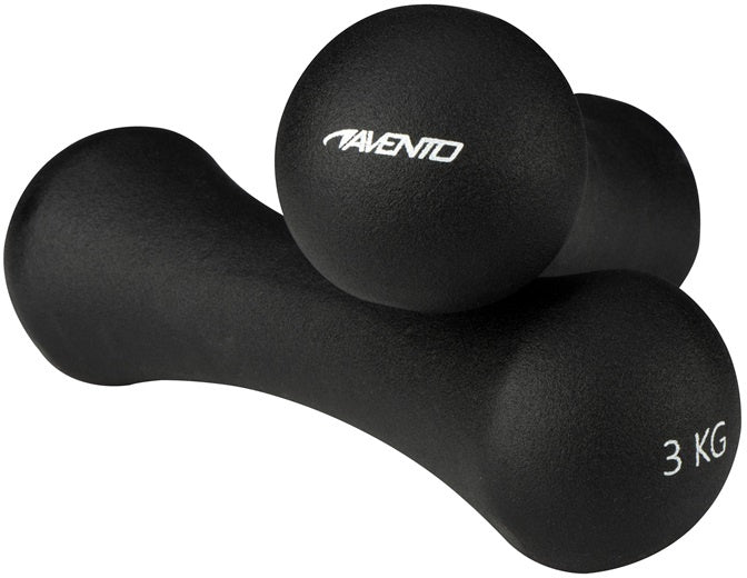 dumbbells Bone 3kg staal/PU zwart 2 stuks