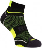 Hardloopsokken Climayarn unisex zwart/geel maat 35/38