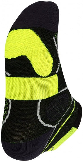 Hardloopsokken Climayarn unisex zwart/geel maat 35/38
