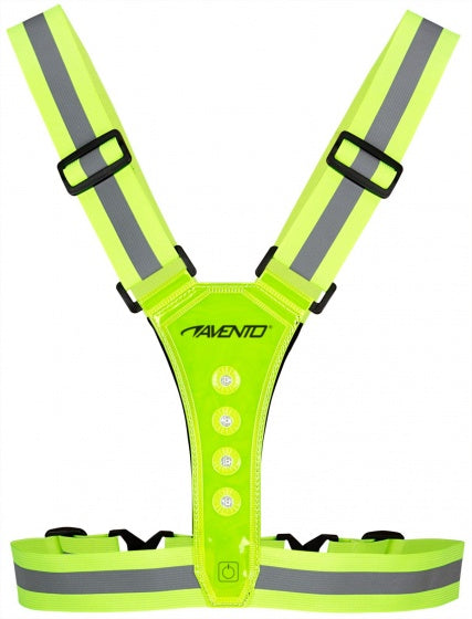 Avento hardloop veiligheidsvest reflecterend met leds - met batterij - geel