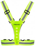 Avento hardloop veiligheidsvest reflecterend met leds - met batterij - geel