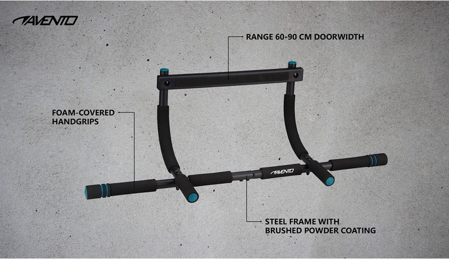 optrekstang 60-90 cm staal/foam zwart