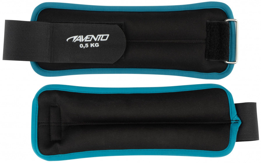 pols- enkelgewichten 0,5 kg neopreen zwart blauw 2 stuks