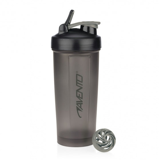 Avento shakebeker - zwart grijs - inhoud 1 l - met shakerbal -
