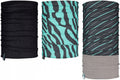 nekwarmer Active polyester/fleece blauw/zwart 3 stuks