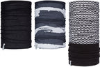 sjaal Active heren polyester/fleece zwart/wit 3 stuks