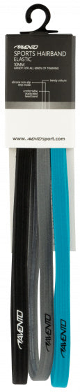 sporthaarband 46 cm spandex/siliconen zwart/turquoise