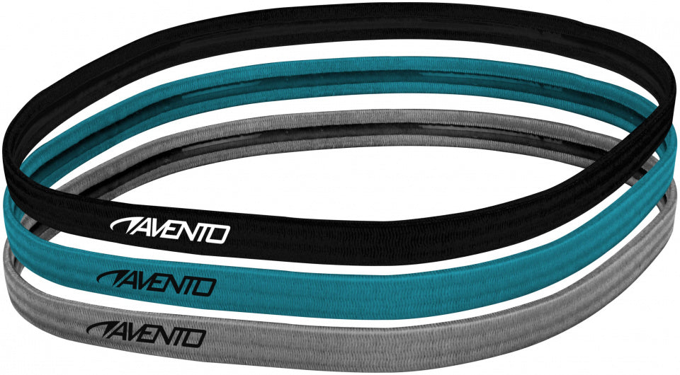 sporthaarband 46 cm spandex/siliconen zwart/turquoise