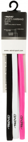 sporthaarband 46 cm spandex/siliconen zwart/wit/roze