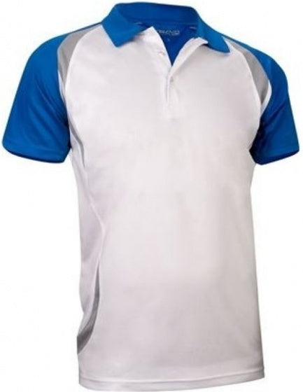 Sportpolo Heren Wit/Blauw Maat S