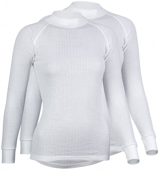Avento thermoshirt lange mouw vrouwen - 2-pack - wit - maat 42