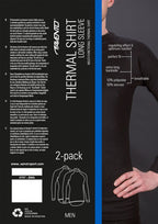 Avento thermoshirt lange mouw - heren - 2-pack - zwart - maat xxl