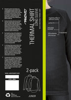 thermoshirt junior polyester zwart 2-pack maat 116