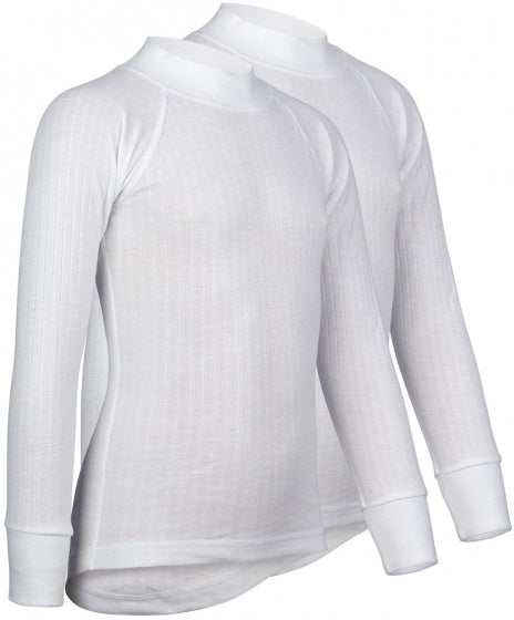 thermoshirt polyester/viscose wit 2-pack maat 128