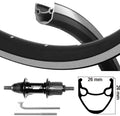 Kgs achterwiel 28 inch (622) velg zwart zilver cass 7sp vaste as