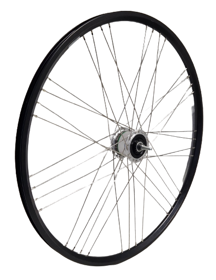 Kgs voorwiel 28 inch (622) velg zwart 9x4 rollerbrake naafdynamo vast