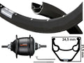 Kgs Achterwiel 28inch (622) zac2000 zw/zw spaak rvs nexus8 rb zwart