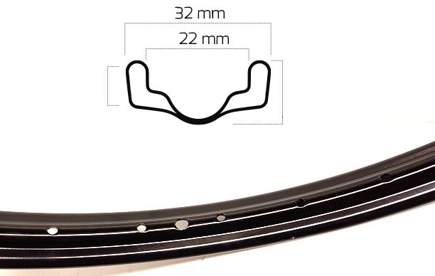 Ryde v38 velg 28 inch etrto 622 staal gat 13 / 36 gaats zwart