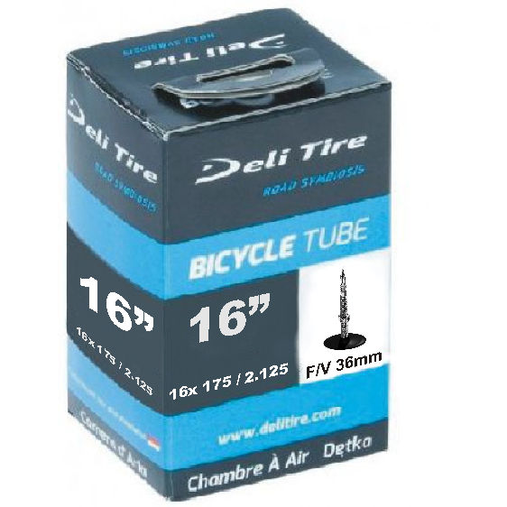 Binnenbanden 16x1.50 2.00 deli blitz ventiel 45mm bulk a 50