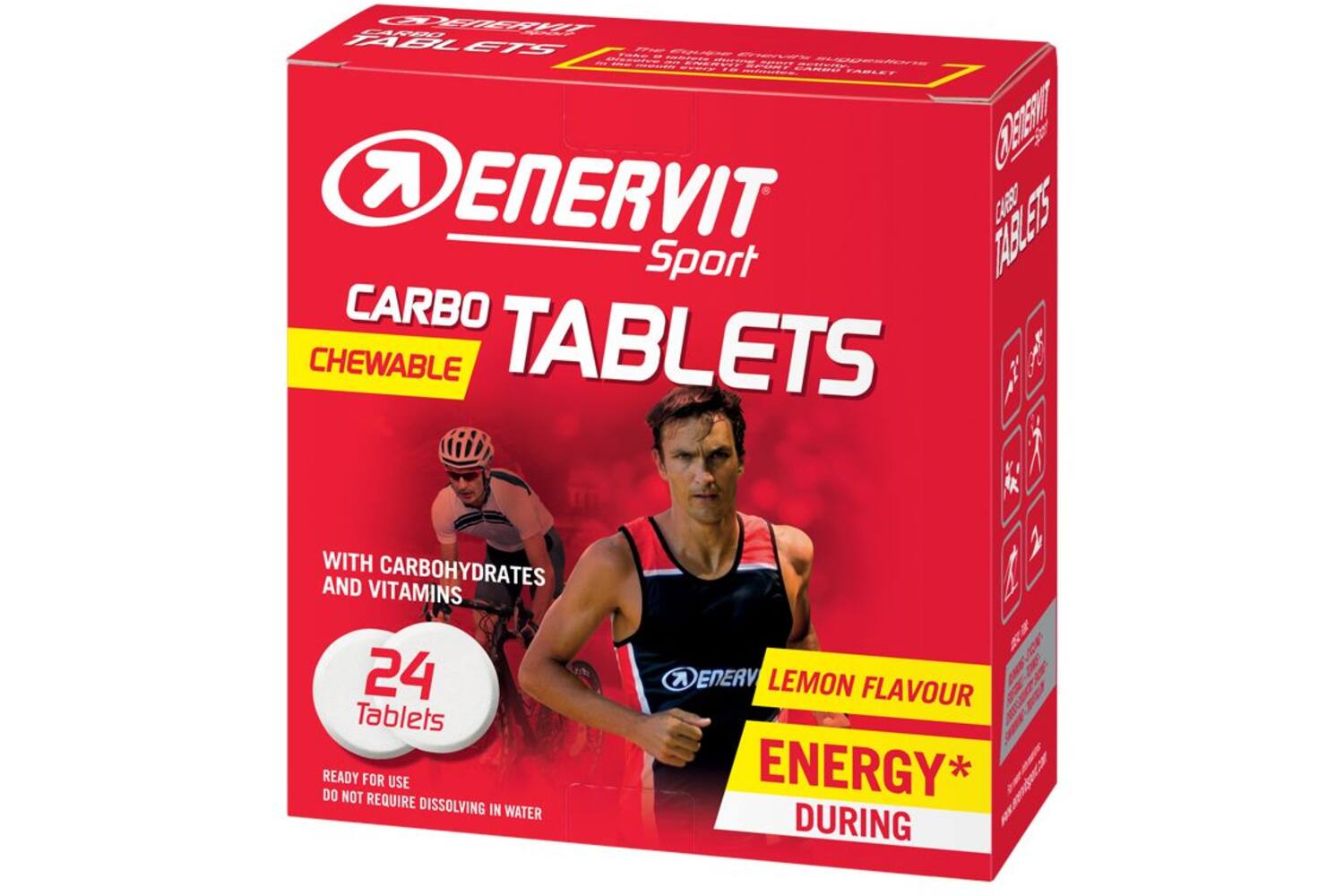Enervit - carbo tabletten kauwbaar citroen 24 x 4gr