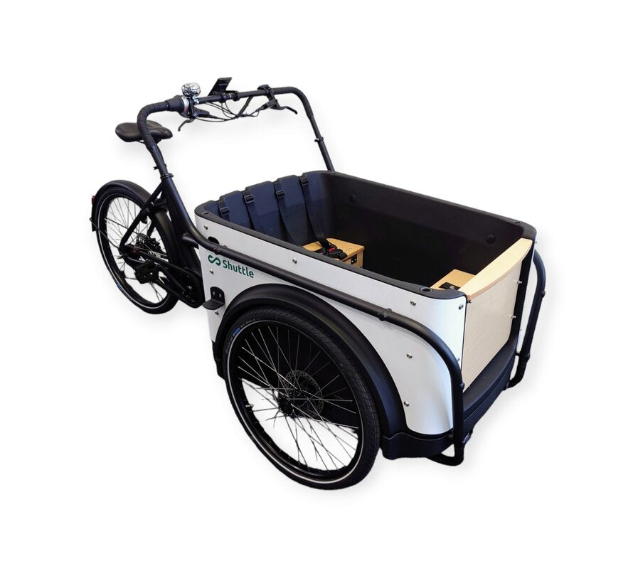 Bakfiets 3 wieler Shuttle zwart-wit