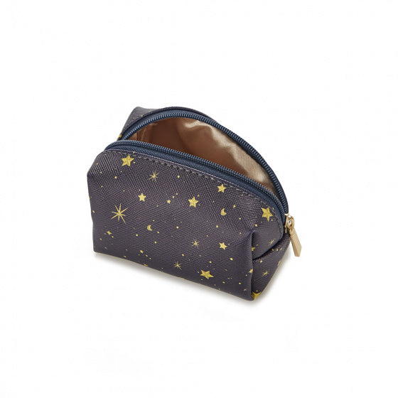 beautycase Starry dames 6 x 9 cm polyester marineblauw
