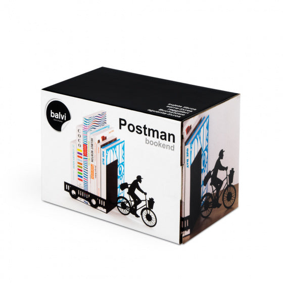 boekensteun Postman 17 x 27 cm metaal zwart