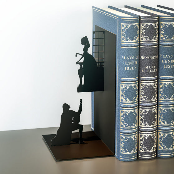Boekensteun Romeo & Juliet 17 cm metaal zwart