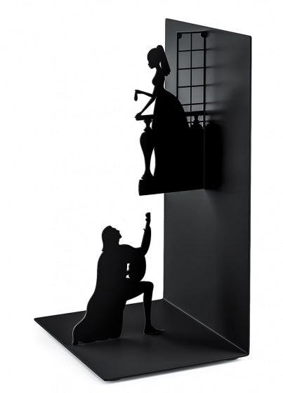 Boekensteun Romeo & Juliet 17 cm metaal zwart