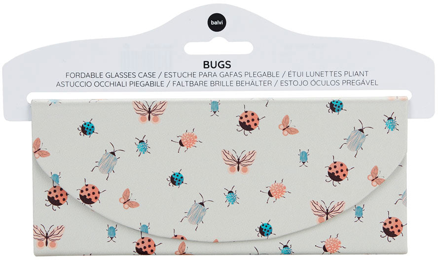 brillenkoker Bugs opvouwbaar 16 cm wit