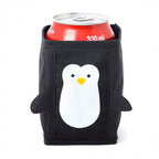 drankkoelerset pinguïn 10 x 7,5 cm nylon zwart 4 stuks