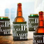 drankkoelerset world of beers 10 cm nylon zwart 4 stuks