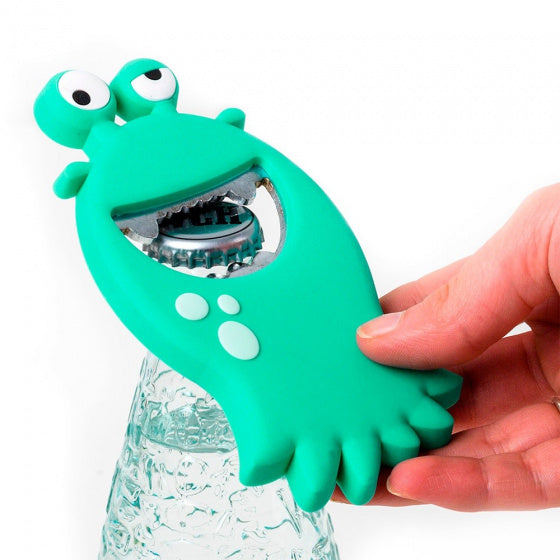 flesopener monster 12,5 cm PVC turquoise