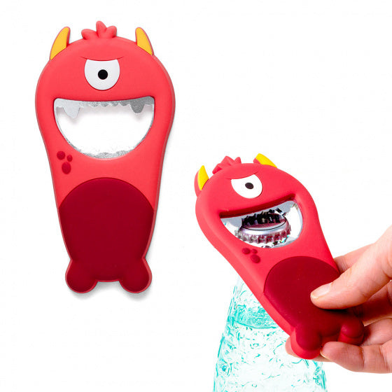 flesopener monster junior 12,5 cm PVC rood