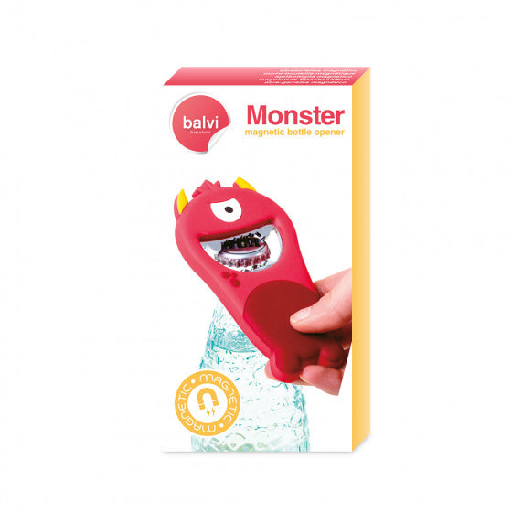 flesopener monster junior 12,5 cm PVC rood