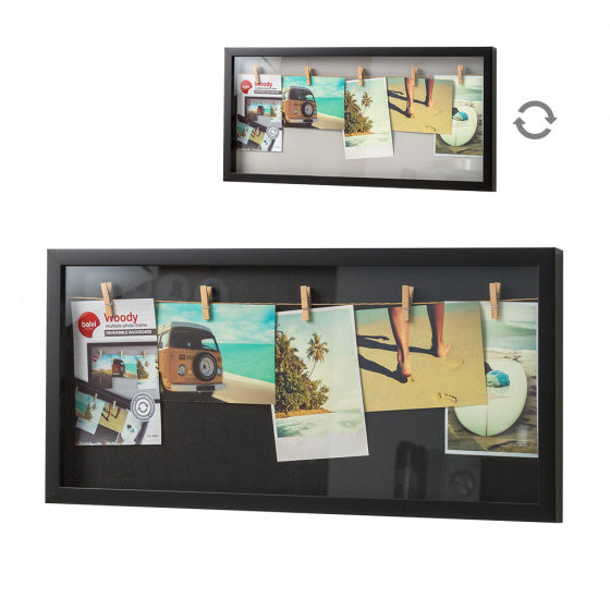 fotolijst met touw 26,8 x 56,8 cm zwart