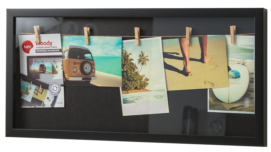 fotolijst met touw 26,8 x 56,8 cm zwart
