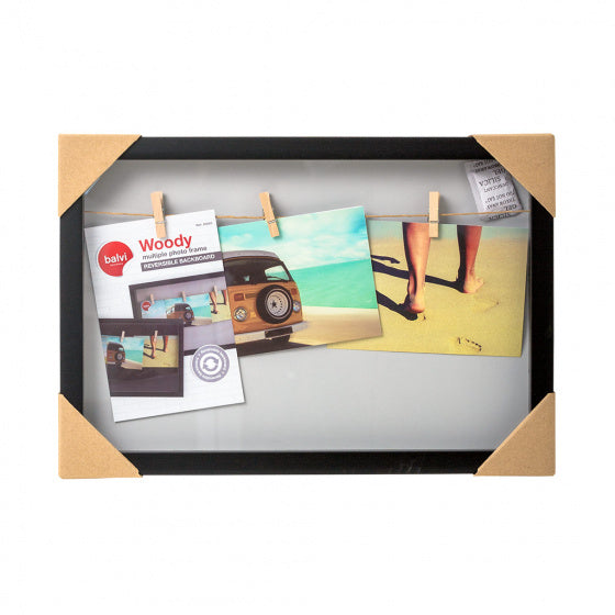 fotolijst met touw 26 x 38 cm zwart