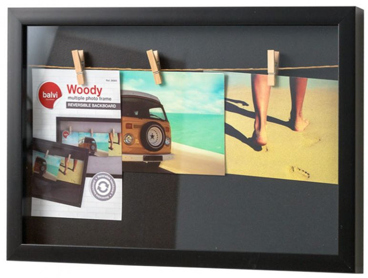 fotolijst met touw 26 x 38 cm zwart