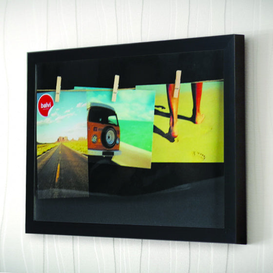 fotolijst met touw 26 x 38 cm zwart