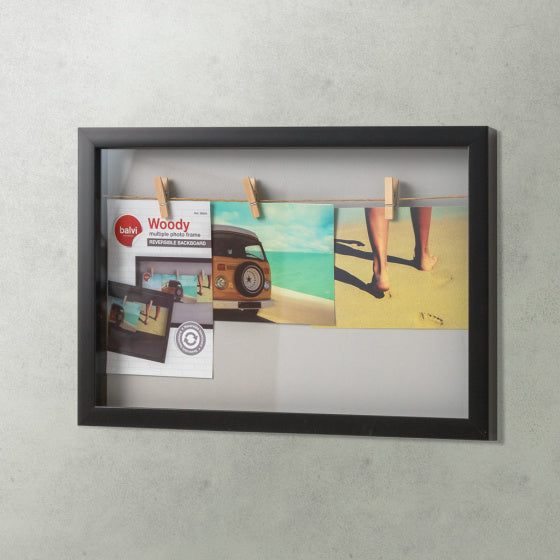 fotolijst met touw 26 x 38 cm zwart