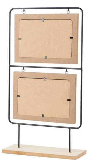 fotolijst Nordic 38 x 21 cm houy/staal blank/zwart
